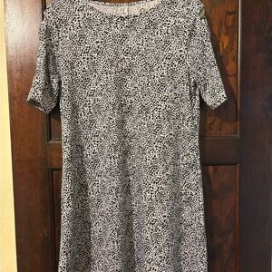 Ruby Rd. Black and White Spotted Midi Dress